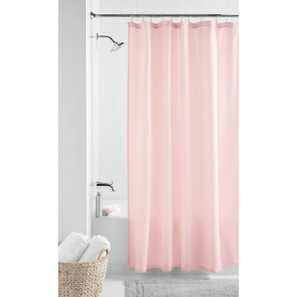 Pom Pom Waffle fabric Shower Curtain 70"x"72 Inch Made of 100%Polyester. Pink